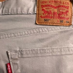 Levi’s 502 ‘all seasons tech’ chino straight leg jeans cream grey … size 32x34
